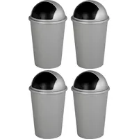 Home4You Abfalleimer 50 l Schwarz/Grau