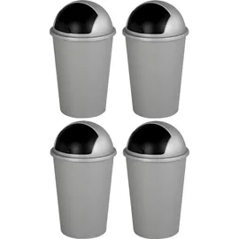 Home4You Abfalleimer 50 l Schwarz/Grau