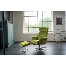 KAWOLA Sessel TOSAR Velvet 83 x 110 x 89 cm Grün mit Hocker