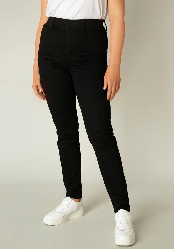 Base Level Curvy Jeansjeggings Tessa Bequeme Schlupfform mit angedeuteten Taschen die nicht auftragen schwarz 50