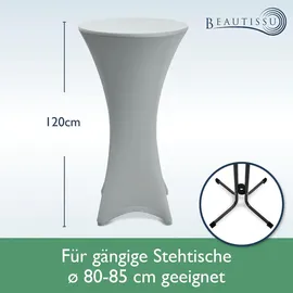 Beautissu Stehtischhusse Stella Silber Ø 80 cm