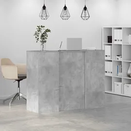 vidaXL Empfangstheke Betongrau 135x50x103,5 cm Holzwerkstoff