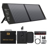 Mesuvida 60W Solarpanel Faltbar mit 5 Anschlüssen, 18V MC4 höhere Leistung / 12V DC/QC 3.0 USB-A und USB-C (PD 45W) Solar Ladegerät, USB Solarpanel mit Ständern, Tragbare Solarpanels für Camping