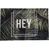 Mad About Mats Fußmatte Josh, Türvorleger, Sauberlaufmatte, Outdoor und Indoor, Pflanzen, Palmen, Monstera, Mit Spruch Hey, Grün, rutschfest, waschbar, 50 x 75 cm