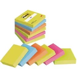 Post-it® Energetic Collection Haftnotizen 654TFEN farbsortiert, 6 Blöcke