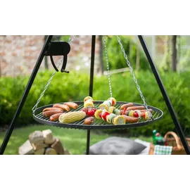 Cook King Schwenkgrill 180 cm inkl. Grillrost Ø 60 cm + Kurbel Rohstahl