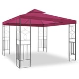 WASSERDICHTER Pavillon Romantika 3x3m Metall inkl. Dach Festzelt wasserfest Partyzelt (Bordeaux)