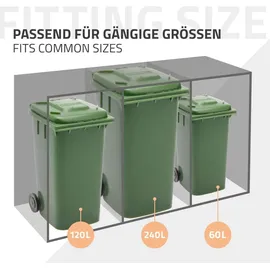ML-Design Mülltonnenbox 264 x 80 x 124 cm anthrazit