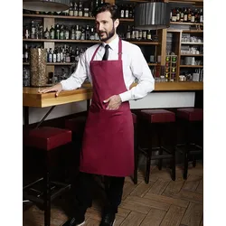 KARLOWSKY Latzschürze Basic mit Tasche und Schnalle - bordeaux - onesize