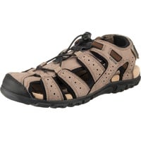 Geox Herren Uomo Sandal Strada B Sandalen,Taupe Black,44 EU