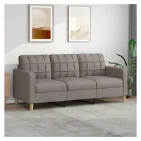 vidaXL 3-Sitzer-Sofa Taupe 180 cm Stoff