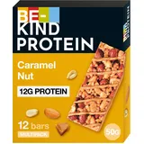Be-Kind Protein-Riegel, glutenfreier Snack-Riegel, Caramel Nut, hoher Ballaststoffgehalt, Proteinquelle, ohne künstliche Farb-, Aroma- oder Konservierungsstoffe, 12 Riegel Toasted 50g
