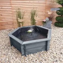 Promadino Sechseck-Hochteich 100cm Produktion, grau