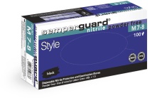 Semperguard® Nitrile Style - Einmalhandschuhe, puderfrei, latexfrei, dehnbar, Farbe: schwarz, 1 Packung = 100 Stück, Größe S