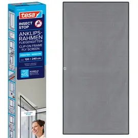 Tesa Fliegengitter Insect Stop Clip On 120 x 240 cm Anthrazit