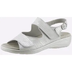 Sandalette CLASSIC BASICS, Damen, Gr. 41, silber, Nubukleder, feminin, Schuhe