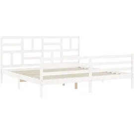 vidaXL Massivholzbett 200 x 200 cm Weiß