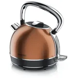 Arendo Wasserkocher Edelstahl Vintage Retro Wasserkessel mit Temperatureinstellung, 1,7 l, 2200 W, LED Anzeige mit Touch Panel, Warmhaltefunktion, Zwischenmessung beige