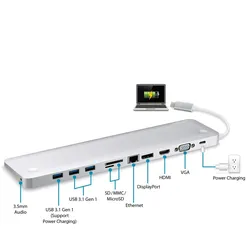 ATEN UH3234 USB-C Multiport Dock mit Power Passthrough