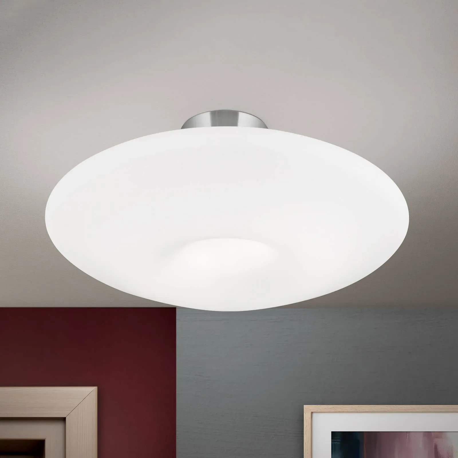 ORION Deckenlampe Blanc, dimmbar, weiß / opal, für Wohn- / Esszimmer, Glas, Modern, Deckenlampe - 49 cm - 49 cm - 22 cm