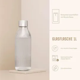 Wassersprudler-Flasche 1 L Transparent/silber