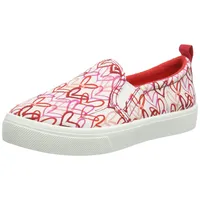 SKECHERS Damen Poppy DRIPPIN Love Plimsolls,Sneakers, White Red and