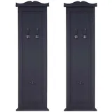Mendler 2er-Set Garderobe T33, Wandgarderobe Garderobenpaneel, Wandhaken Holz 109x28x4cm - dunkelgrau lackiert