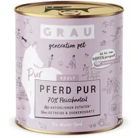 Grau Hund 800 Gramm Hundenassfutter 6 x 800 Gramm Pferd pur