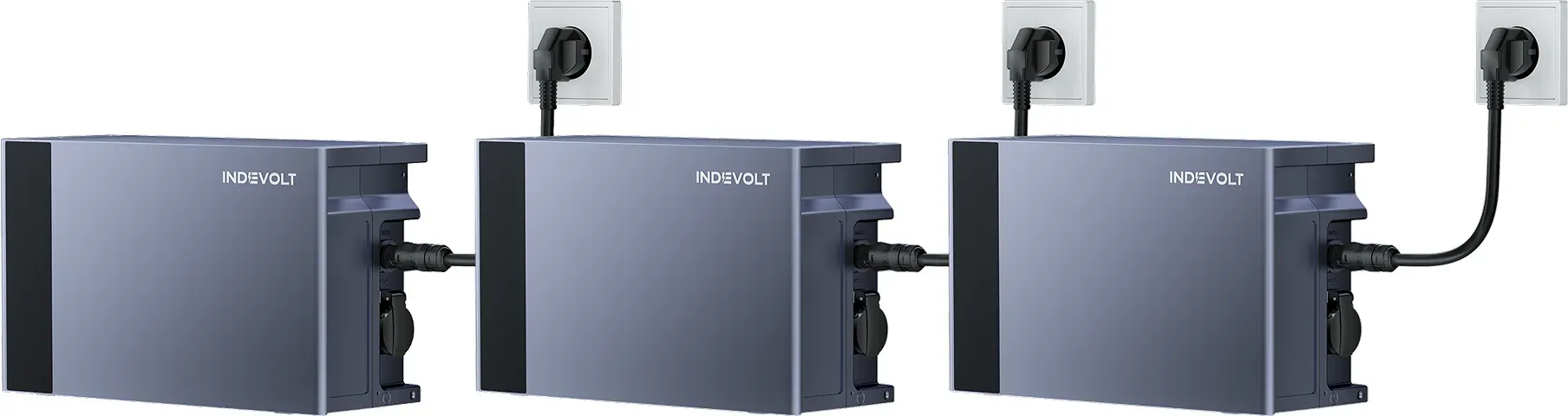 Indevolt SolidFlex 1200 Hybrid Balkonkraftwerk mit Halbfesten LiFePO-Akkus - SolidFlex1200*3(5376Wh)