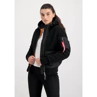 Alpha Industries Zip Hood Teddy Wmn Fliegerjacke für Damen Black