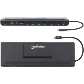 Manhattan USB-C 11-in1-Dockingstation - Schwarz