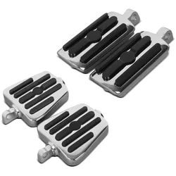 Set: Trittbretter Fahrer-Sozius passend für Harley Davidson Craftride MT1 chrom + Fussrasten Fahrer-Sozius passend für Harley Davidson Craftride FP2 chrom