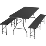 Tectake Campingtischgarnitur Klappbar 180 x 70 x 74 cm Anthrazit