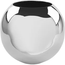 Dekovase FINK "MOON", silber (silberfarben), H:16cm Ø:20cm, Eisen, Vasen, Kugelvase, Tischvase aus Metall, vernickelt