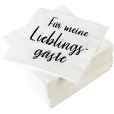 Bestlivings Servietten 33 x 33 cm Für Meine Lieblingsgäste 3 Lagig 120er Pack