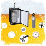ich-zapfe Komplett Set - Fassbierkühlschrank bis zu 50L Fässer (Bierbar) - inkl. Schanksäule Elegant und Kompensatorhahn, Zapfkopf:NC Adapter