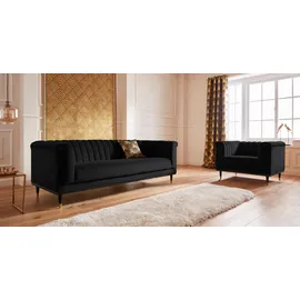 Home Affaire Couch Mikrofaser 3-Sitzer Schwarz