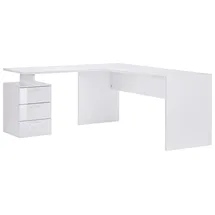 INOSIGN Eckschreibtisch »New Selina«, Schreibtisch, Schubkästen, mit oder ohne Monitoraufsatz, B 180/160 cm weiß