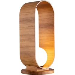 Sfera Tischleuchte aus Teak Holz Opalglas