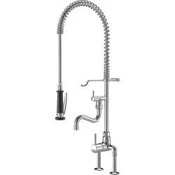 Gastro Profiküche Stand-Spültisch-Einhebelmischer (Ausführung: Einhebel-Spültischmischer KWC Gastro mit Geschirrwaschbrause chrom)