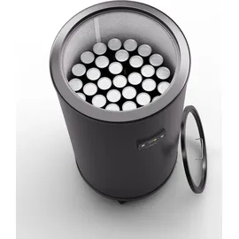 Klarstein Beersafe L Kühlschrank mit LED Display, Edelstahl-Kühlschrank für Zimmer, Indoor/Outdoor Getränkekühlschrank, Weinkühlschrank für Getränke, 70l Kühlschrank mit 360° Sicht, 0-16°c