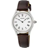 Seiko Herren Analog Quarz Uhr mit Leder Armband SWR071P1