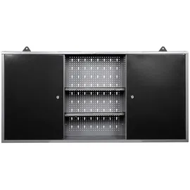 Ondis24 Hängeschrank Metall 120 cm x 60 cm x 20 cm grau/schwarz 2-türig abschließbar