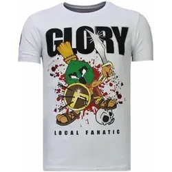 Local Fanatic  T-Shirt Glory Martial Strass  in Weiss, EU XL