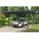 SKANHOLZ Carport Odenwald 4,28 x 5,41 m grau inkl. Pfostenanker