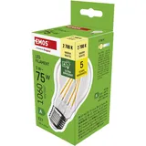 EMOS LED Lampe Edison A60, 5W 75W Glühbirne, A Klasse Vintage-Birne mit E27 Sockel, Helligkeit 1060 lm, Warmweiß