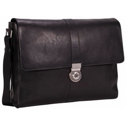 Leonhard Heyden Bergamo Messenger Leder 38 cm Laptopfach schwarz