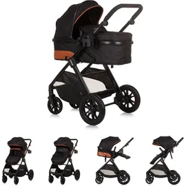 Chipolino Kinderwagen Harmony 2 in 1 Wickeltasche, Getränkehalter, Fußabdeckung schwarz