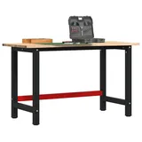 vidaXL Werkbank 140x60x81,5 Cm Massivholz Eiche