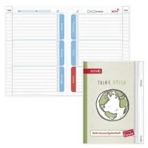 ROTH Hausaufgabenheft Think Green für clevere Faule liniert DIN A5 ohne Rand, 104 Blatt, 1 St.